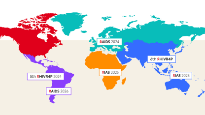 Weltkarte der International AIDS Conference